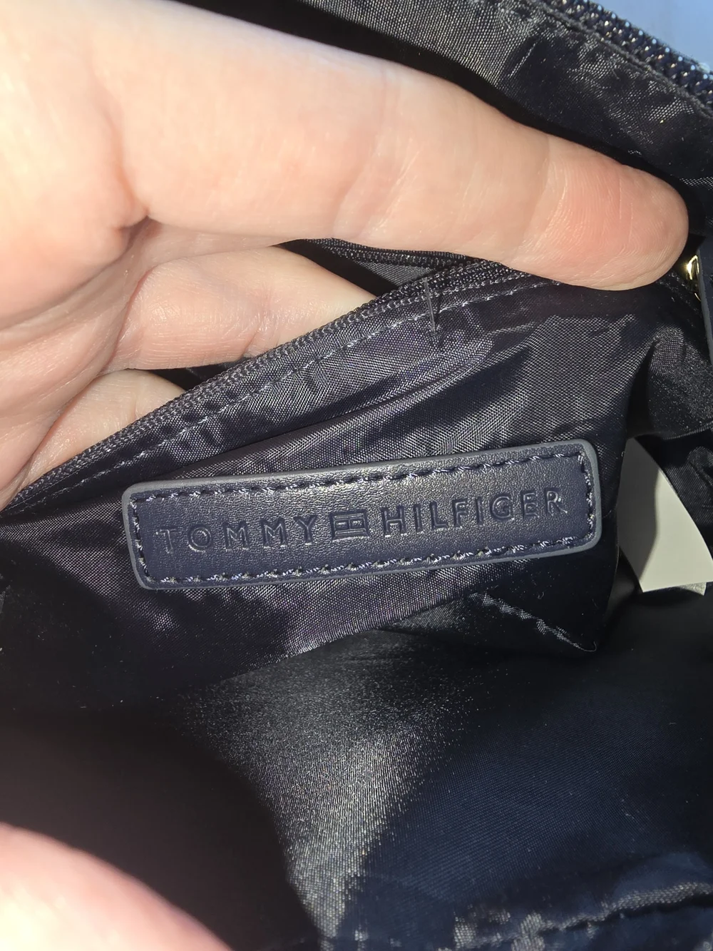 Tommy Hilfiger Navy and White Crossbody Camera Bag